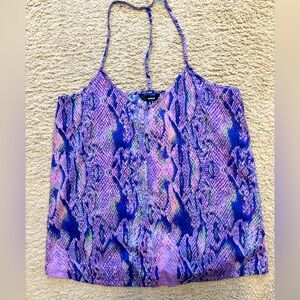 Hurley Sleeveless Blouse, Purple Snakeskin Print